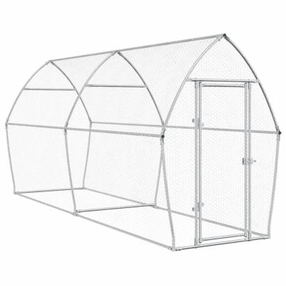 Coteț pentru păsări, gri, 400x105x182 cm, oțel galvanizat GartenMobel Dekor