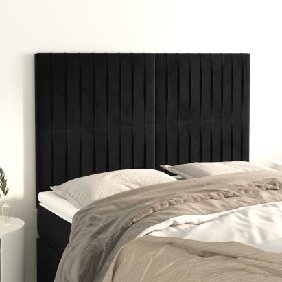 Tăblii de pat, 4 buc, negru, 72x5x78/88 cm, catifea GartenMobel Dekor
