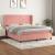 Pat box spring cu saltea, roz, 180x200 cm, catifea GartenMobel Dekor