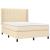 Pat continental cu saltea, crem, 140x200 cm, material textil GartenMobel Dekor