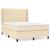 Pat continental cu saltea, crem, 140x200 cm, material textil GartenMobel Dekor