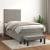 Pat box spring cu saltea, gri deschis, 90x200 cm, catifea GartenMobel Dekor