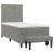 Pat box spring cu saltea, gri deschis, 90x200 cm, catifea GartenMobel Dekor
