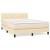 Pat box spring cu saltea, crem, 140x200 cm, textil GartenMobel Dekor