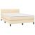 Pat box spring cu saltea, crem, 140x200 cm, textil GartenMobel Dekor