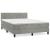 Pat box spring cu saltea, gri deschis, 140x190 cm, catifea GartenMobel Dekor