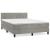 Pat box spring cu saltea, gri deschis, 140x200 cm, catifea GartenMobel Dekor