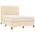 Pat continental cu saltea, crem, 140x200 cm, material textil GartenMobel Dekor