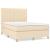 Pat box spring cu saltea, crem, 140x200 cm, textil GartenMobel Dekor