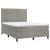 Pat box spring cu saltea, gri deschis, 140x190 cm, catifea GartenMobel Dekor