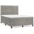 Pat box spring cu saltea, gri deschis, 140x190 cm, catifea GartenMobel Dekor