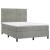 Pat box spring cu saltea, gri deschis, 140x200 cm, catifea GartenMobel Dekor