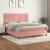 Pat box spring cu saltea, roz, 160x200 cm, catifea GartenMobel Dekor