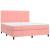 Pat box spring cu saltea, roz, 160x200 cm, catifea GartenMobel Dekor