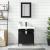 Set mobilier de baie, 2 piese, negru, lemn compozit GartenMobel Dekor
