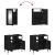Set mobilier de baie, 2 piese, negru, lemn compozit GartenMobel Dekor
