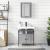 Set mobilier de baie, 2 piese, gri sonoma, lemn prelucrat GartenMobel Dekor