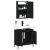 Set mobilier de baie, 2 piese, negru, lemn compozit GartenMobel Dekor