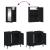 Set mobilier de baie, 2 piese, negru, lemn compozit GartenMobel Dekor