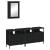 Set mobilier de baie, 3 piese, negru, lemn compozit GartenMobel Dekor