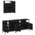 Set mobilier de baie, 3 piese, negru, lemn compozit GartenMobel Dekor