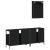 Set mobilier de baie, 3 piese, negru, lemn compozit GartenMobel Dekor