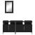 Set mobilier de baie, 3 piese, negru, lemn compozit GartenMobel Dekor