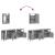 Set mobilier de baie, 3 piese, gri sonoma, lemn prelucrat GartenMobel Dekor