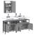 Set mobilier de baie, 3 piese, gri sonoma, lemn prelucrat GartenMobel Dekor