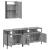Set mobilier de baie, 3 piese, gri sonoma, lemn prelucrat GartenMobel Dekor
