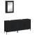 Set mobilier de baie, 3 piese, negru, lemn compozit GartenMobel Dekor