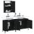 Set mobilier de baie, 3 piese, negru, lemn compozit GartenMobel Dekor