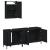Set mobilier de baie, 3 piese, negru, lemn compozit GartenMobel Dekor
