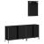 Set mobilier de baie, 3 piese, negru, lemn compozit GartenMobel Dekor