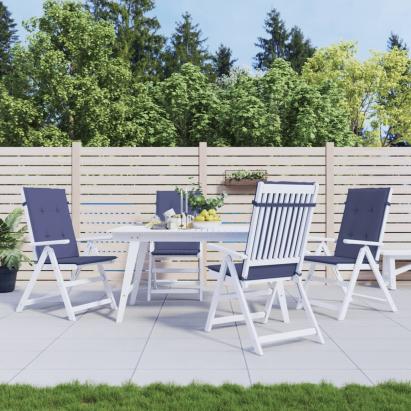 Perne scaune cu spătar înalt, 4 buc., bleumarin, textil GartenMobel Dekor