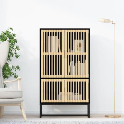 Dulap înalt, negru, 70x35x125 cm, lemn prelucrat GartenMobel Dekor
