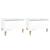 Mese laterale 2 buc. alb extralucios 50x46x35 cm lemn compozit GartenMobel Dekor