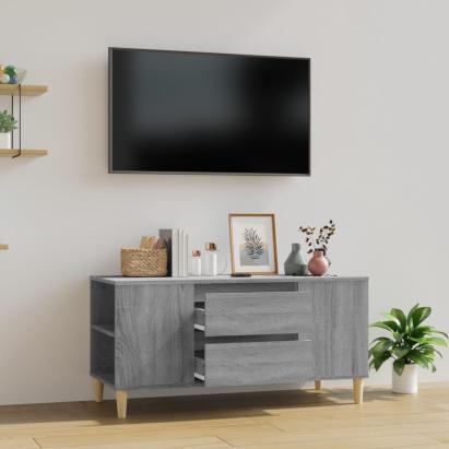 Comodă TV, gri sonoma, 102x44,5x50 cm, lemn prelucrat GartenMobel Dekor
