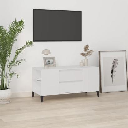 Comodă TV, alb, 102x44,5x50 cm, lemn prelucrat GartenMobel Dekor