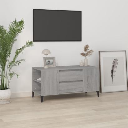 Comodă TV, gri sonoma, 102x44,5x50 cm, lemn prelucrat GartenMobel Dekor