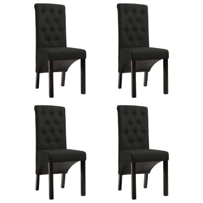Scaune de bucătărie, 4 buc., negru, material textil GartenMobel Dekor