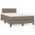 Pat box spring cu saltea, gri taupe, 120x200 cm, textil GartenMobel Dekor