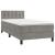 Pat box spring cu saltea, gri deschis, 90x200 cm, catifea GartenMobel Dekor