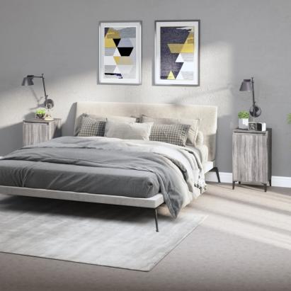 Noptiere, 2 buc., gri sonoma, 40x35x70 cm, lemn prelucrat GartenMobel Dekor