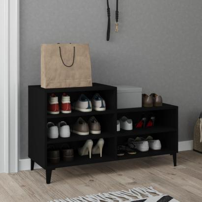 Pantofar, negru, 102x36x60 cm, lemn compozit GartenMobel Dekor