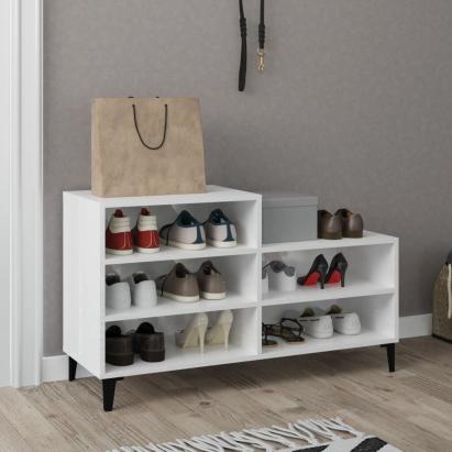 Pantofar, alb extralucios, 102x36x60 cm, lemn compozit GartenMobel Dekor