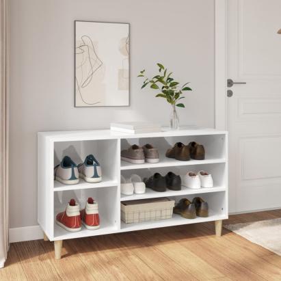 Pantofar, alb extralucios, 102x36x60 cm, lemn compozit GartenMobel Dekor
