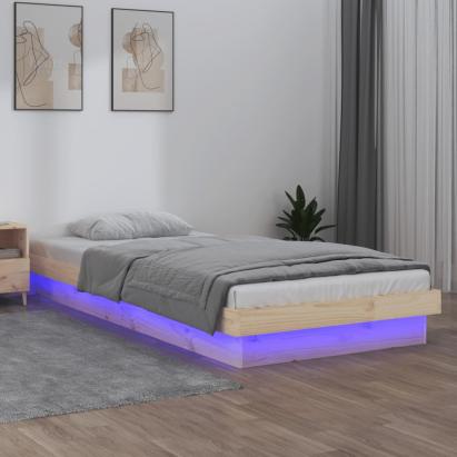 Cadru de pat cu LED, 100x200 cm, lemn masiv GartenMobel Dekor
