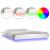 Cadru de pat cu LED King Size, alb, 150x200 cm, lemn masiv GartenMobel Dekor