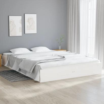 Cadru de pat, alb, 120x200 cm, lemn masiv GartenMobel Dekor